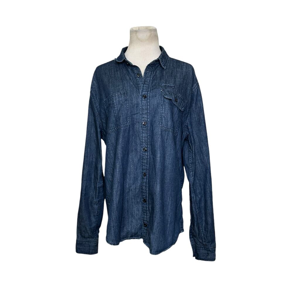 Cotton On blue denim buttoned long sleeves shirt size large